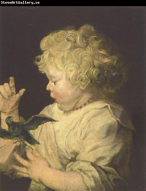 Anthony Van Dyck Portrat eines Kindes mit Vogel